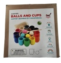 Drewniana zabawka Ulanik Montessori Tęcza kulki w kubkach Balls in Cups