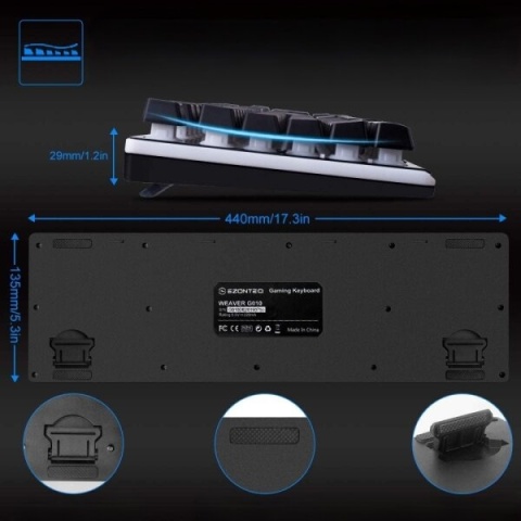 EZONTEQ G010 Klawiatura Gamingowa Do Gier LED RGB