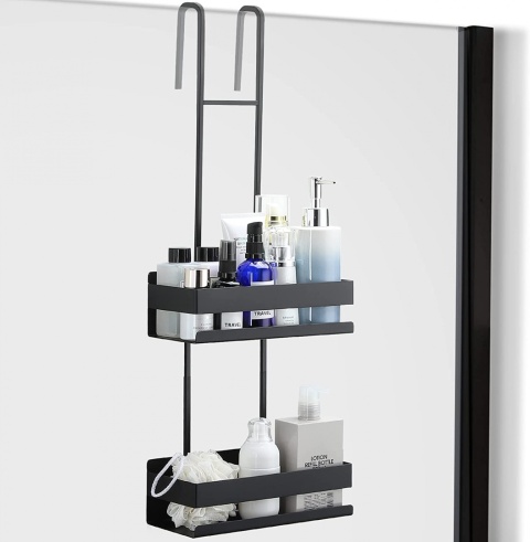 PÓŁKA WISZĄCA ŁAZIENKOWA POD PRYSZNIC CZARNA LOFT