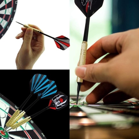 Zestaw lotki dart 12 rzutki 36 piórka DARTS