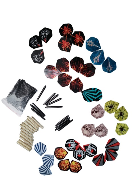 Zestaw lotki dart 12 rzutki 36 piórka DARTS