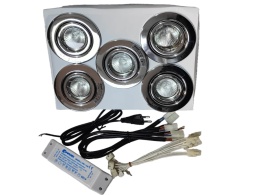 Oprawa oświetleniowa sufitowa wpuszczana zestaw 5 szt oprawa halogenowa