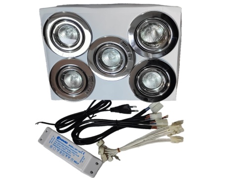 Oprawa oświetleniowa sufitowa wpuszczana zestaw 5 szt oprawa halogenowa