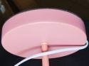 różowa lampka biurkowa regulowany klosz metal drewno