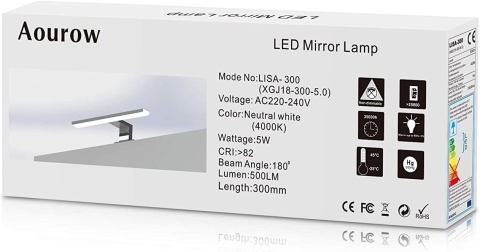 Kinkiet Łazienkowy LED Lampa nad lustro szafkę 30cm Neutralny 4000K srebrna