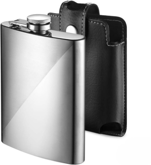 ecooe Piersiówka ze stali nierdzewnej przenośna kieszonkowa z etui