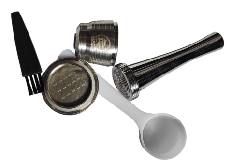 filtr kawy wielorazowa kapsułka do Nespresso stal nierdzewna tamper