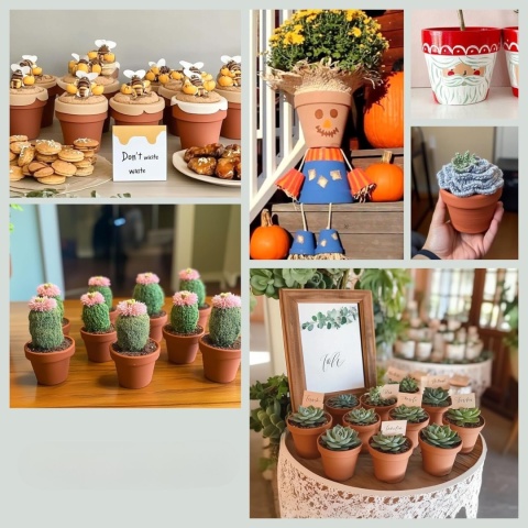 doniczka terakota kamionka nieszkliwiona gliniana 12 szt sukulenty T4U kaktusy