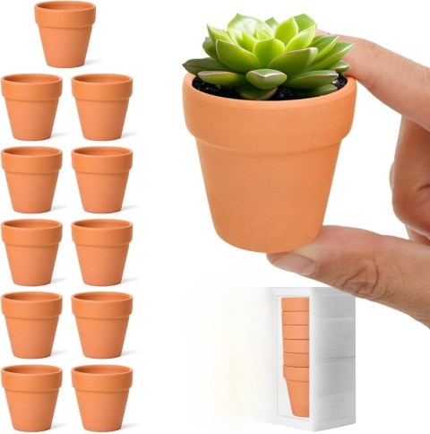 doniczka terakota kamionka nieszkliwiona gliniana 12 szt sukulenty T4U kaktusy