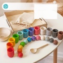 Drewniana zabawka Ulanik Montessori Tęcza kulki w kubkach Balls in Cups