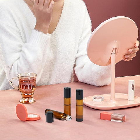 ROLL ON SZKLANA BUTELKA WYSOKA BRĄZOWA NA OLEJKI ETERYCZNE PERFUMY 10ml