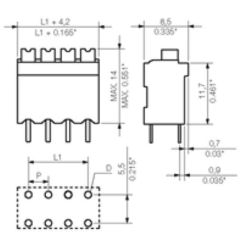 Złącze zaciskowe PCB RM: 3.81mm Weidmüller Zacisk sprężynowy 1.5 mm²4 styki 35 szt.