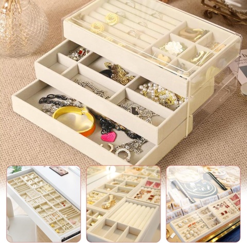 taca tacki organizer na biżuterię na toaletkę do szuflady komody