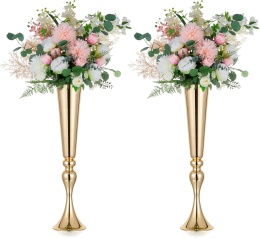 WAZON ZŁOTY NUPTIO WYSOKI DUŻY METALOWY ślub dekoracja 55 CM ZŁOTE