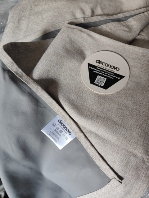 Deconovo zaciemniające zasłony sztuczny len termiczne 2 szt 135 x183 cm