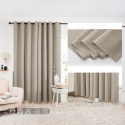 Deconovo zaciemniające zasłony sztuczny len termiczne 2 szt 135 x183 cm
