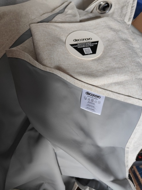 Deconovo zaciemniające zasłony sztuczny len termiczne 2 szt 135 x183 cm