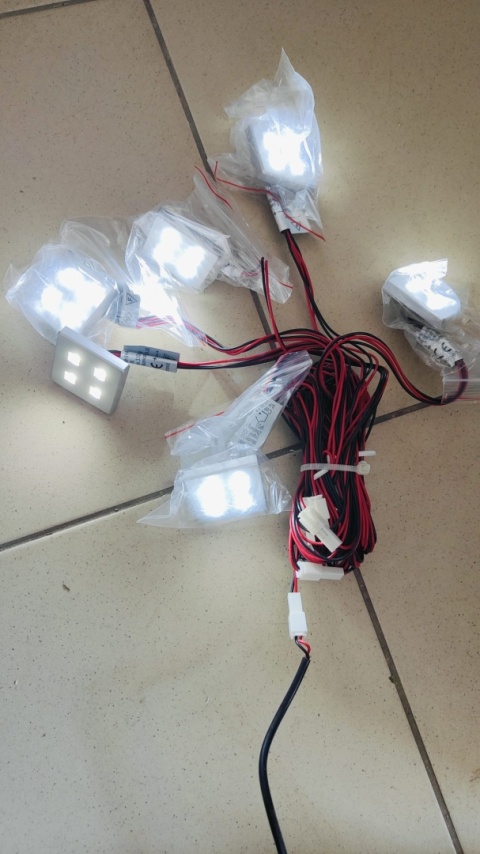 Lampa LED do zabudowy 0,5W 12V 6 szt. aluminium