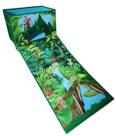 Pudełko organizer skrzynia z uchwytami mata dla dzieci do przechowywania zabawek