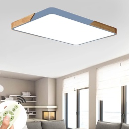 lampa sufitowa plafon żyrandol z pilotem metal drewno ściemnialna