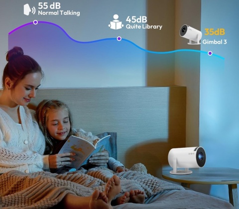 Projektor LED XGODY Gimbal 3 biały Android 11.0