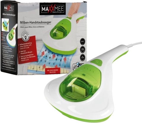 Odkurzacz ręczny lampa UV C KURZ ROZTOCZA DEZYNFEKCJA Maxxmee 00260 DLA ALERGIKÓW