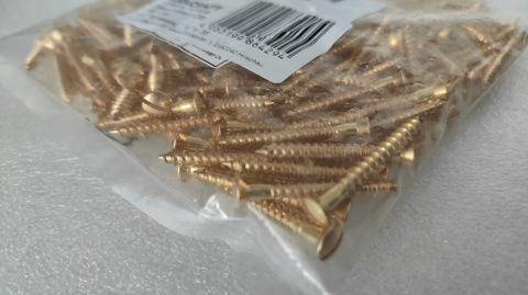 Wkręt do drewna z łbem stożkowym 4 mm 35 mm mosiądz 200 szt