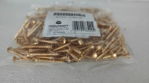 Wkręt do drewna z łbem stożkowym 4 mm 35 mm mosiądz 200 szt