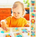 Drewniane puzzle dla dzieci 6-elementowa układanka TOLOYE ze zwierzętami 