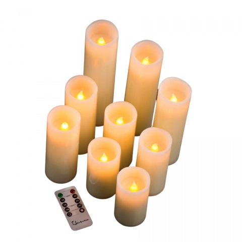 zestaw 9x świeca woskowa led pilot Hausware świece ledowe