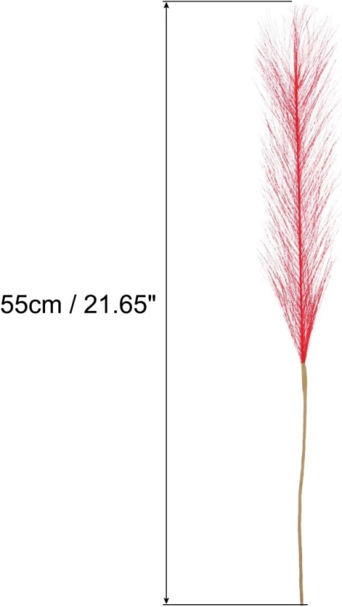 25 szt. czerwona sztuczna trawa pampasowa 55 cm dekoracja bukiet pampasy