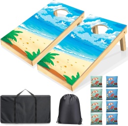 Zestaw do gry w Cornhole drewno 60 x 30 cm plansze torba worki