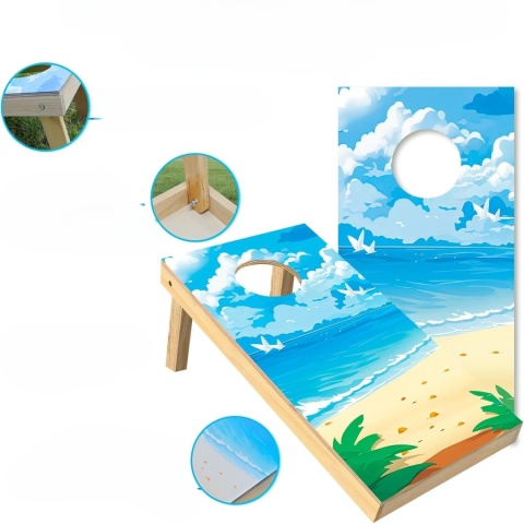 Zestaw do gry w Cornhole drewno 60 x 30 cm plansze torba worki