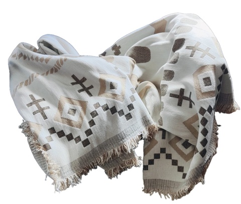 BOHO Pokrowiec na łóżko kapa frędzle nakrycie kanapa narzuta fotel koc pled
