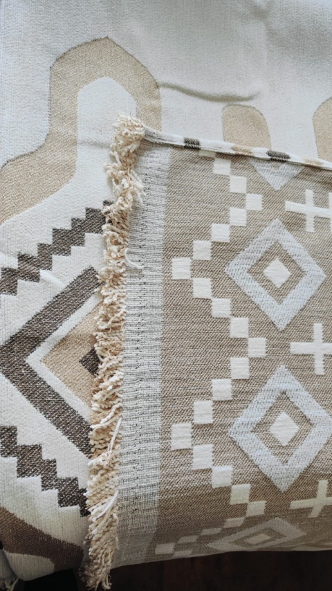 BOHO Pokrowiec na łóżko kapa frędzle nakrycie kanapa narzuta fotel koc pled