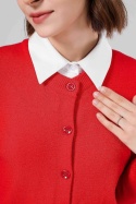 SWETEREK SWETER czerwony S Kardigan dzianinowy pulower