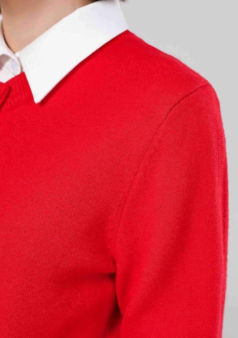SWETEREK SWETER czerwony S Kardigan dzianinowy pulower
