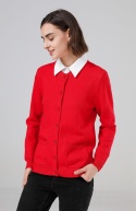 SWETEREK SWETER czerwony S Kardigan dzianinowy pulower