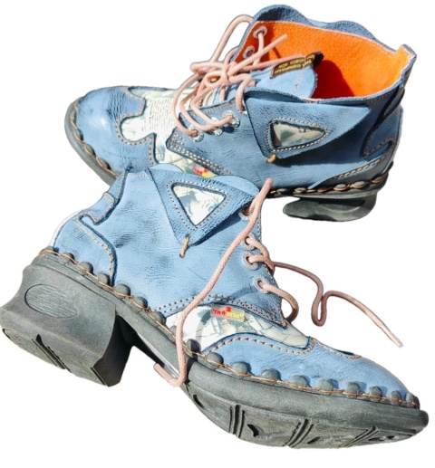 buty retro style botki skórzane półbuty sznurowane Unikalny Design