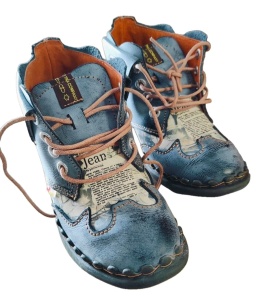 buty retro style botki skórzane półbuty sznurowane Unikalny Design