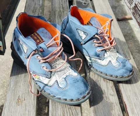 buty retro style botki skórzane półbuty sznurowane Unikalny Design