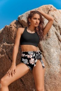 Damski strój kąpielowy bikini z wysokim stanem i push-upem kostium XXL