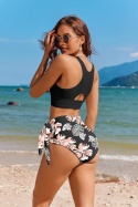 Damski strój kąpielowy bikini z wysokim stanem i push-upem kostium XXL