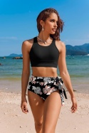Damski strój kąpielowy bikini z wysokim stanem i push-upem kostium XXL