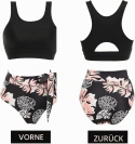 Damski strój kąpielowy bikini z wysokim stanem i push-upem kostium XXL