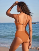 Damski strój kąpielowy bikini z wysokim stanem i push-upem kostium L