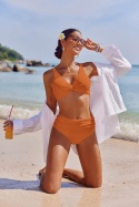 Damski strój kąpielowy bikini z wysokim stanem i push-upem kostium L