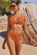 Damski strój kąpielowy bikini z wysokim stanem i push-upem kostium L