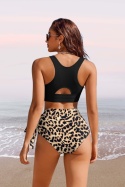 Damski strój kąpielowy bikini z wysokim stanem i push-upem kostium S