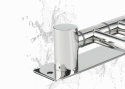 Obrotowy wieszak na ręczniki 4-ramienny 180° stal nierdzewna 304 z haczykami chrom 35cm